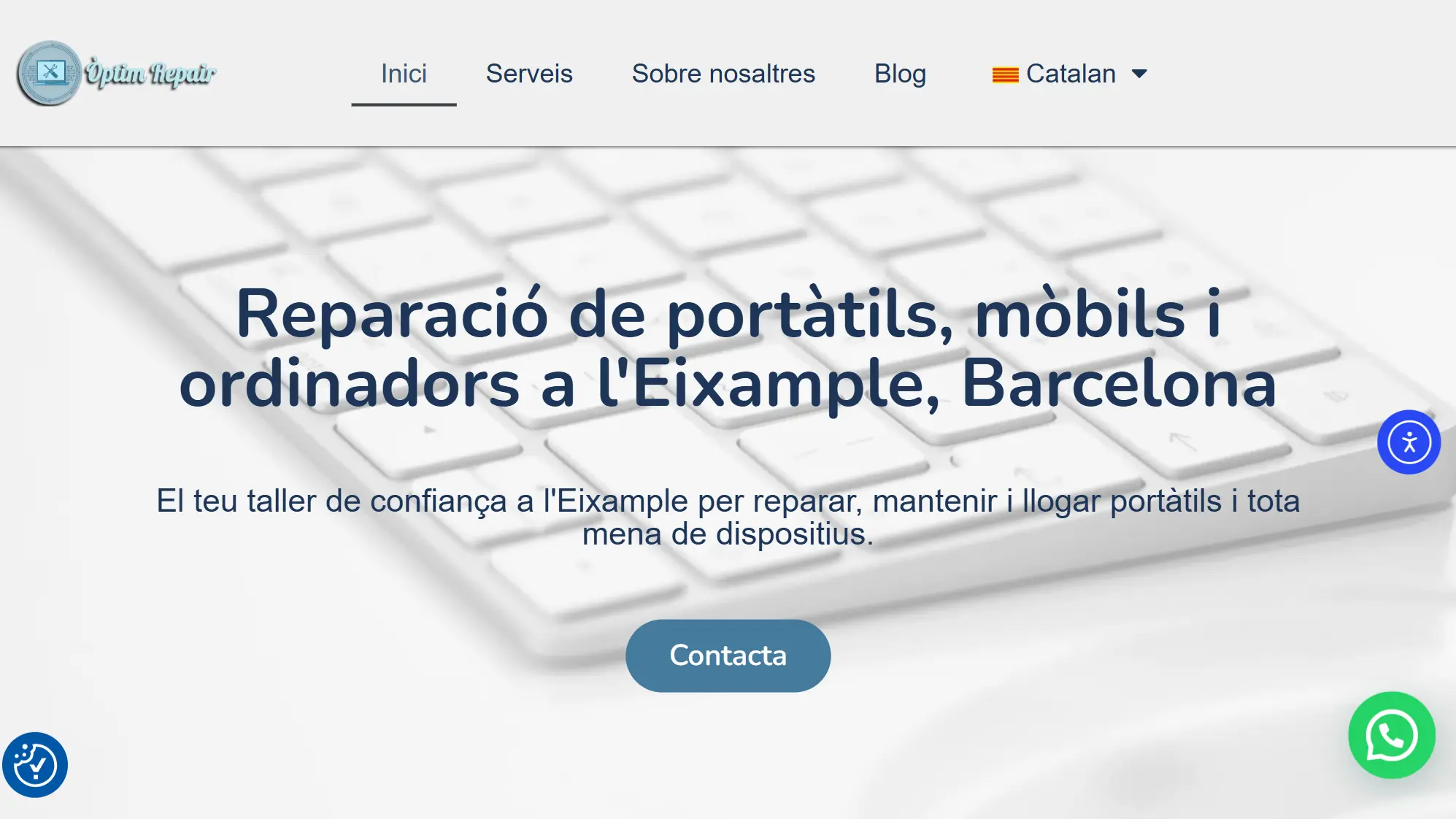 Screenshot of the Optimrepair website, an SEO-optimized repair service